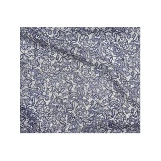 Rozsa Elite Cerulean Floral Linen with Stone-washed Finish