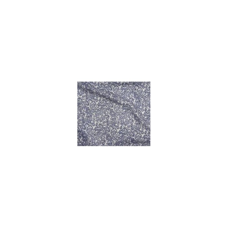 Rozsa Elite Cerulean Floral Linen with Stone-washed Finish
