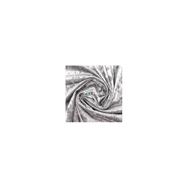 Rozsa Elite Silver Appliquéd Velvet with Pleated Finish