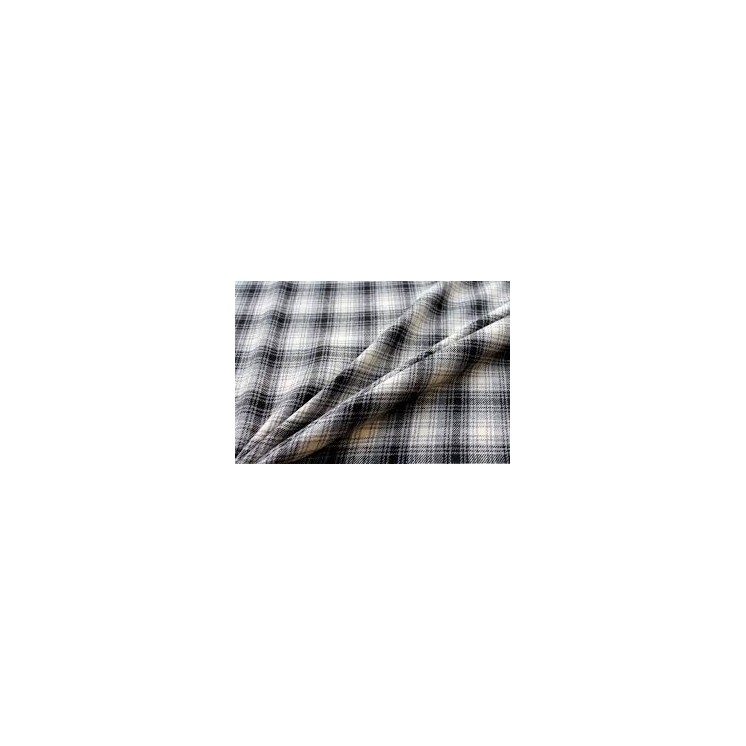 Rozsa Elite Ecru Glen Plaid Wool-Nylon with Thermal-regulating Finish
