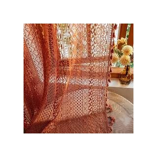 Rozsa Elite Burnt Orange Toile Curtain with Washable Finish