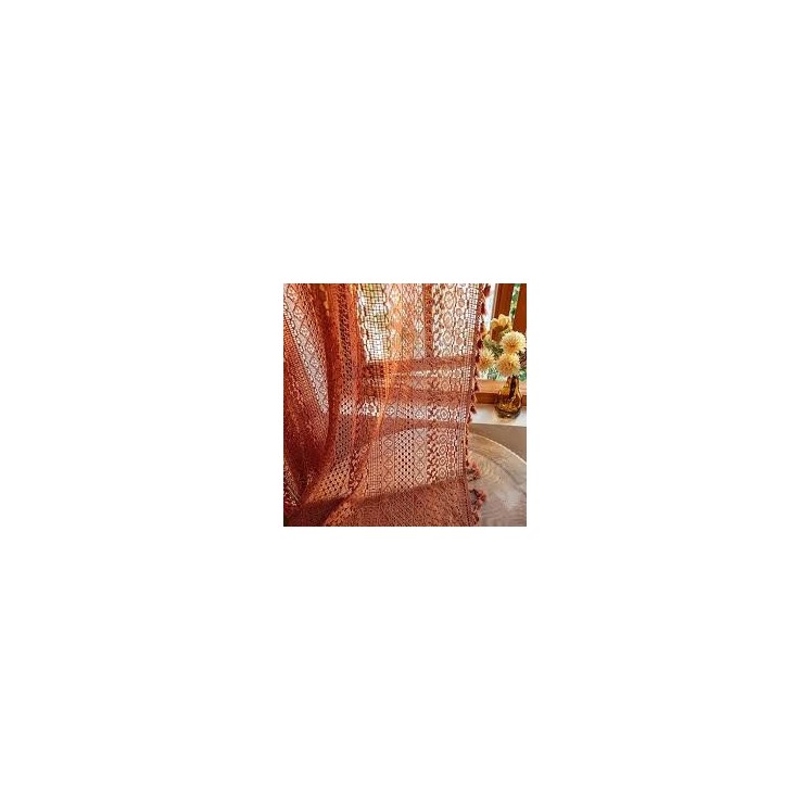 Rozsa Elite Burnt Orange Toile Curtain with Washable Finish