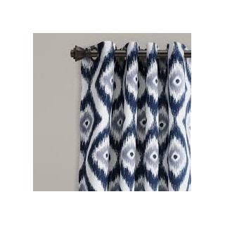 Rozsa Elite Sky Ikat Curtain with Washable Finish
